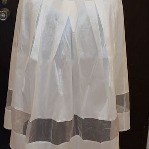 Wendy Williams White taffeta pleated skirt size 2X